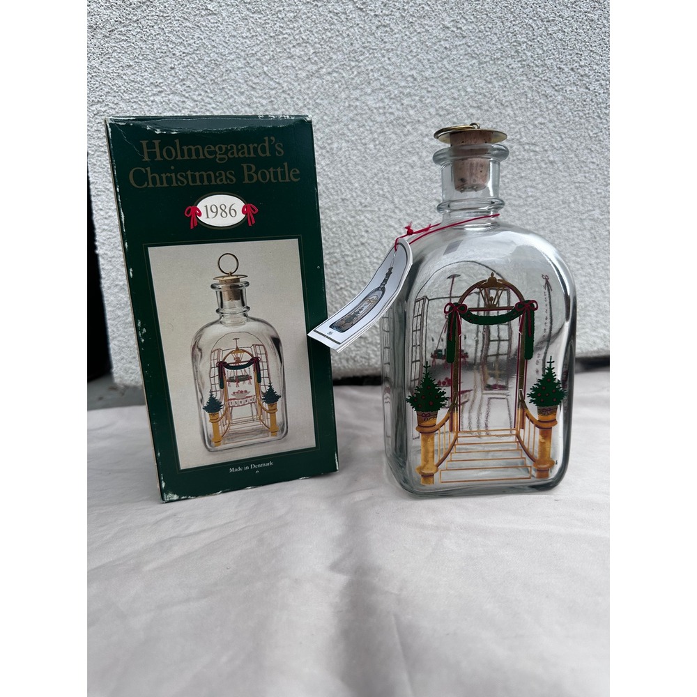 Holmegaard 1986 Christmas Bottle Juleflaske Danish Glass Decanter Michael Bang